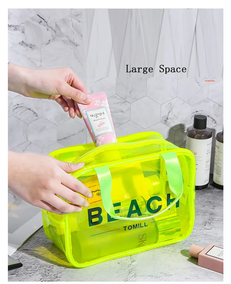 Customized Promotional Strong Durable PVC Clear Transparent Makeup Bag for Packing Cosmetic