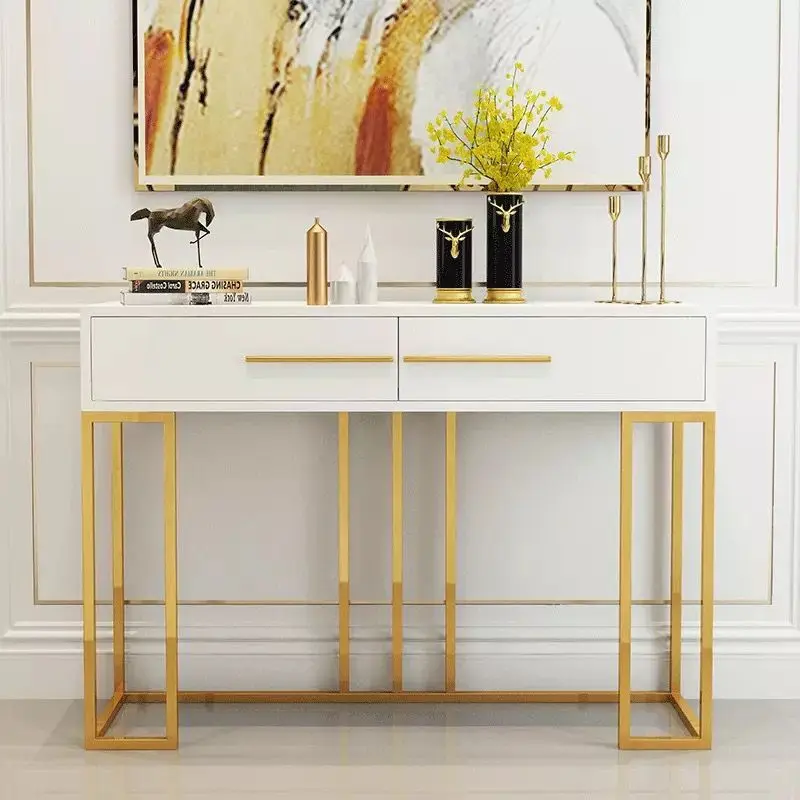 2021 Latest Large Storage Elegant Hallway Wooden French Console Table With Drawers