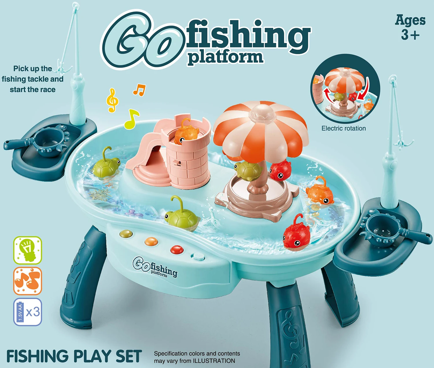 ITTL летняя водная игрушка развивающая электрическая детская для рыбалки в ванну набор