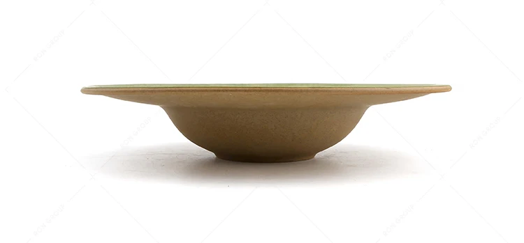 Hot sale ceramic straw hat shape 8 inch western food dish deep soup pasta plate