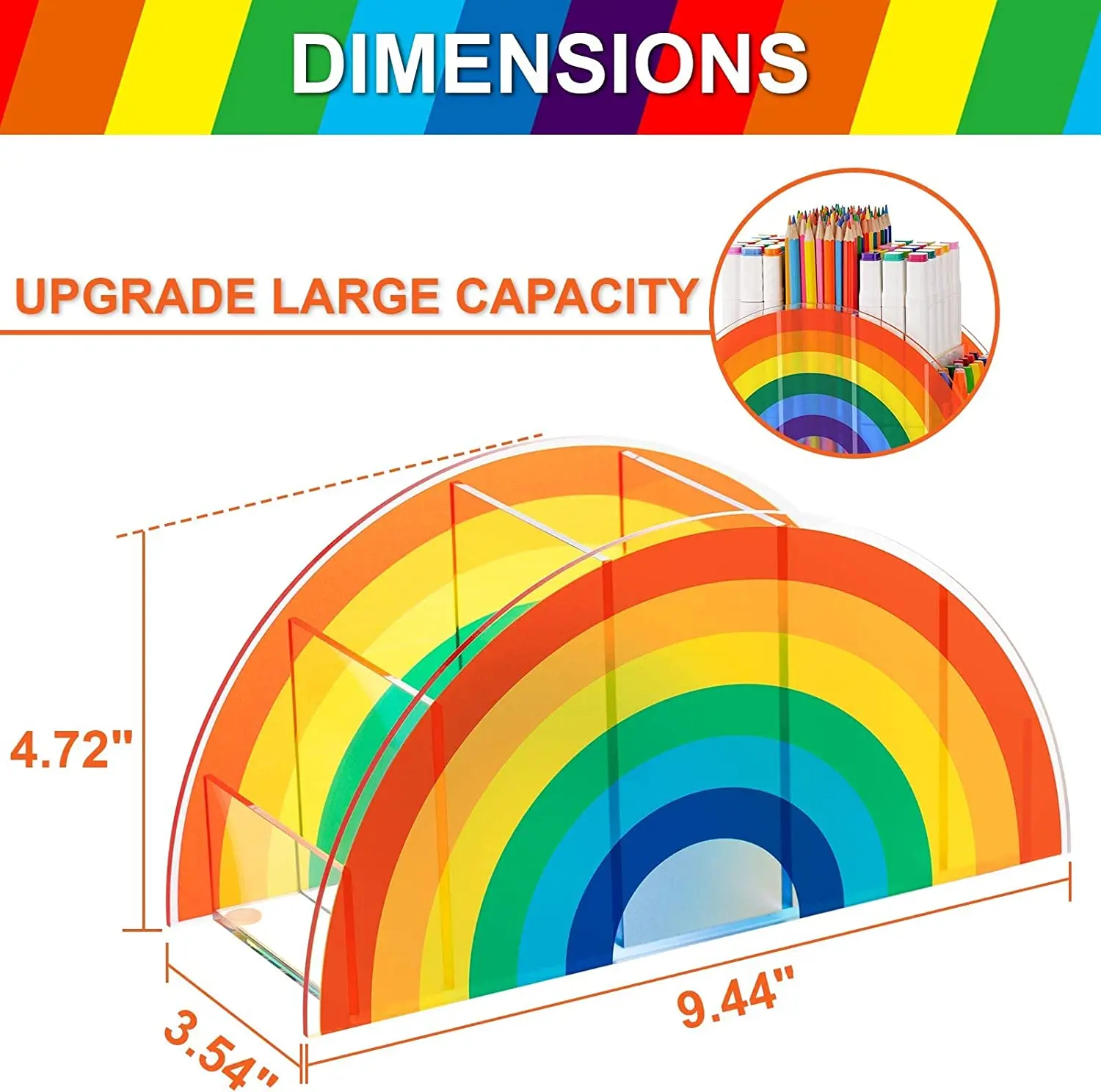 Многофункциональный акриловый держатель для карандашей Радужный карандаш макияж кисточки Органайзер стеллаж хранения детей девочек и женщин