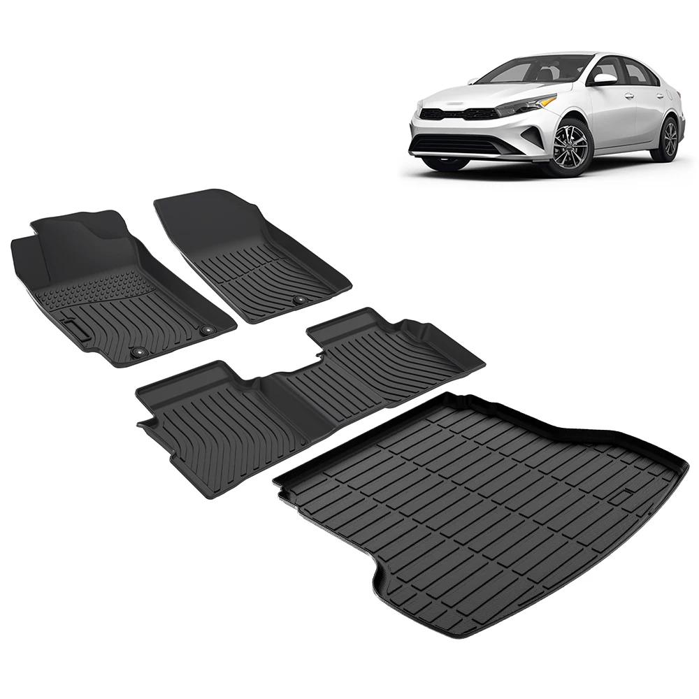 OMAC Tappetini Auto In TPE Per Kia Picanto II (2011-2017) - Set Premium 3D Nero Antiscivolo