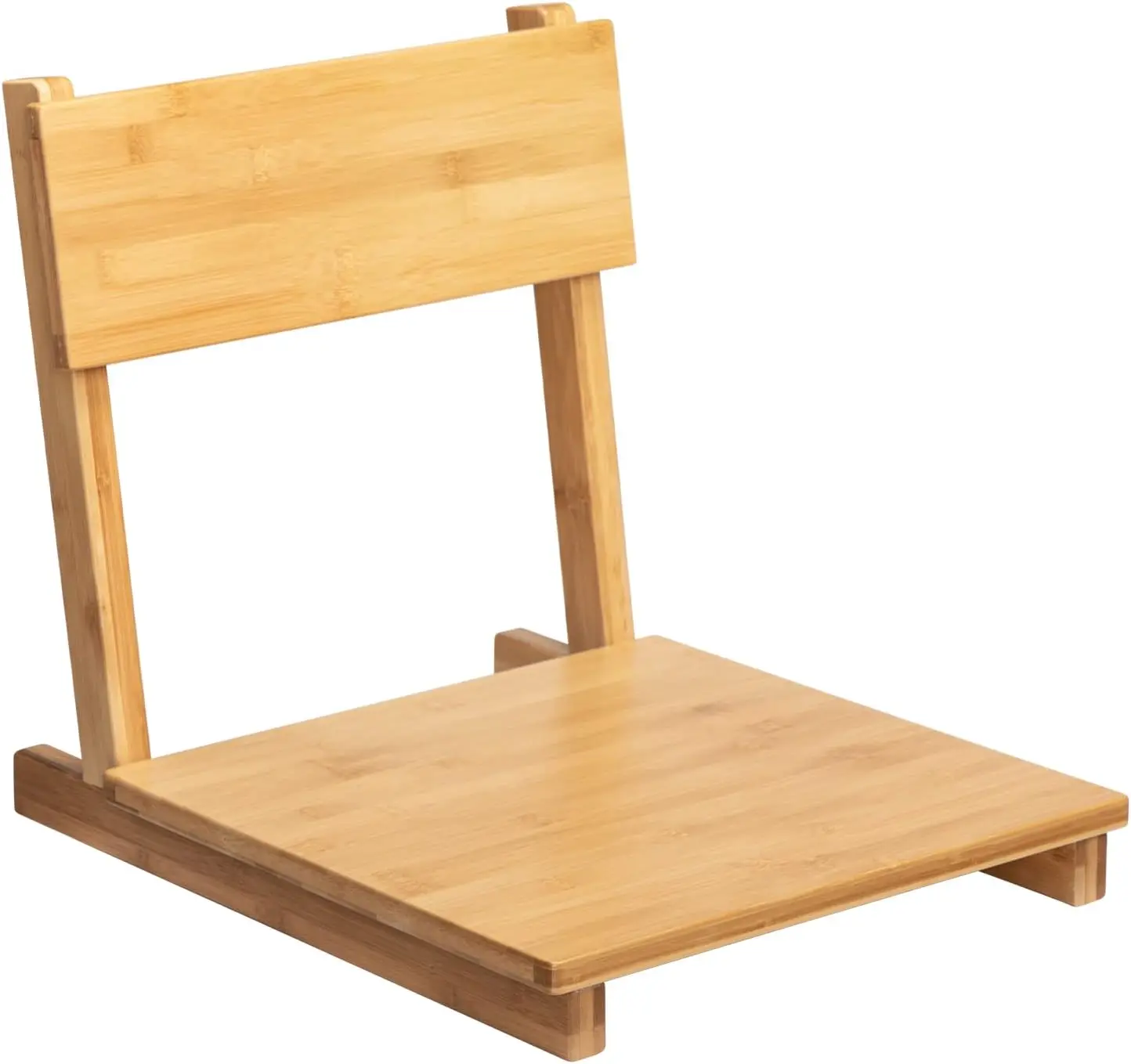 Legless Tatami Chair with Back Support Meditation Floor Seating Bamboo Portable Floor Chair for Living Room