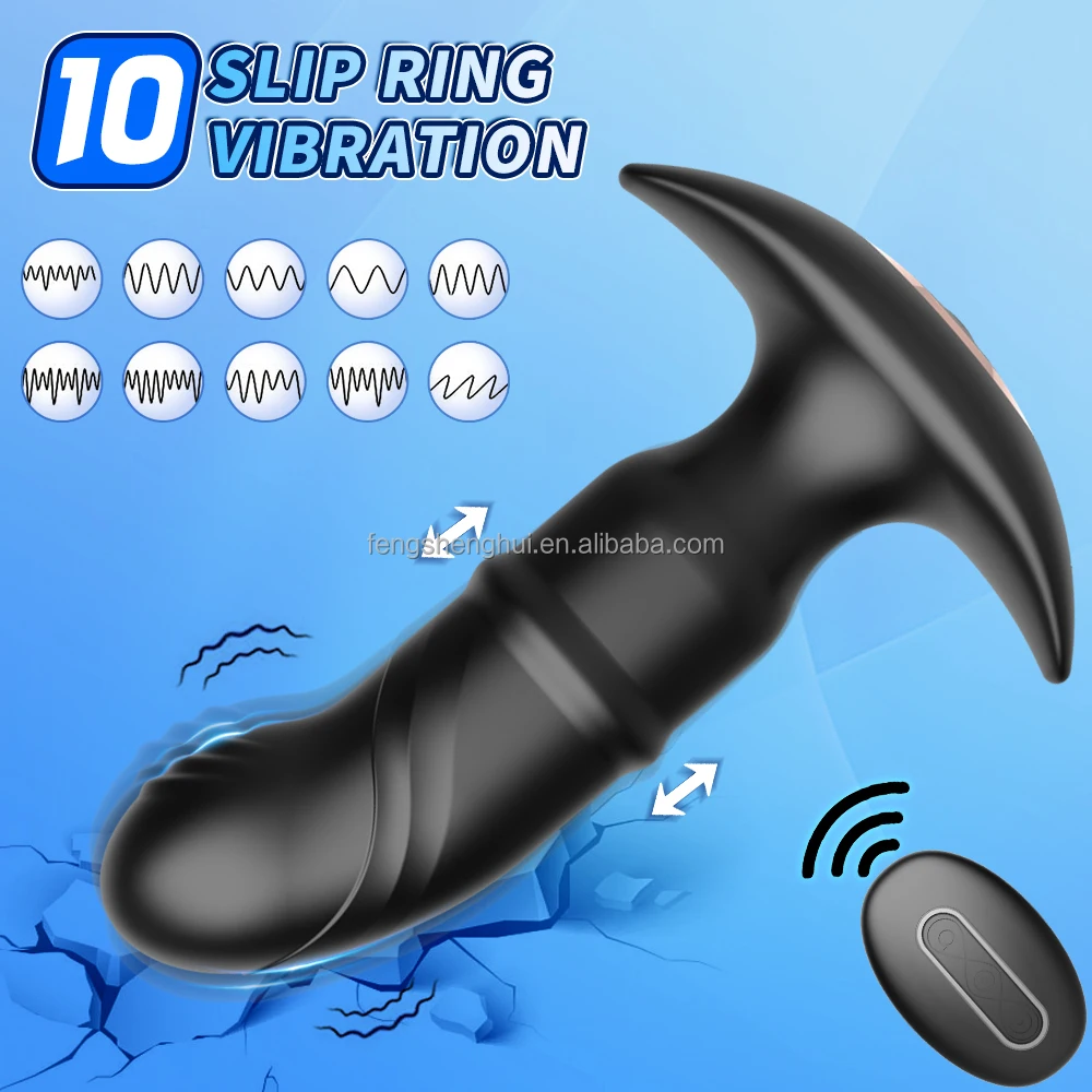 Man Nuo Remote-Controlled Pleasure Pulse Pulsing Prostate Massager Telescopic Vibrating Section for Male Perineum Anal Sex Toys
