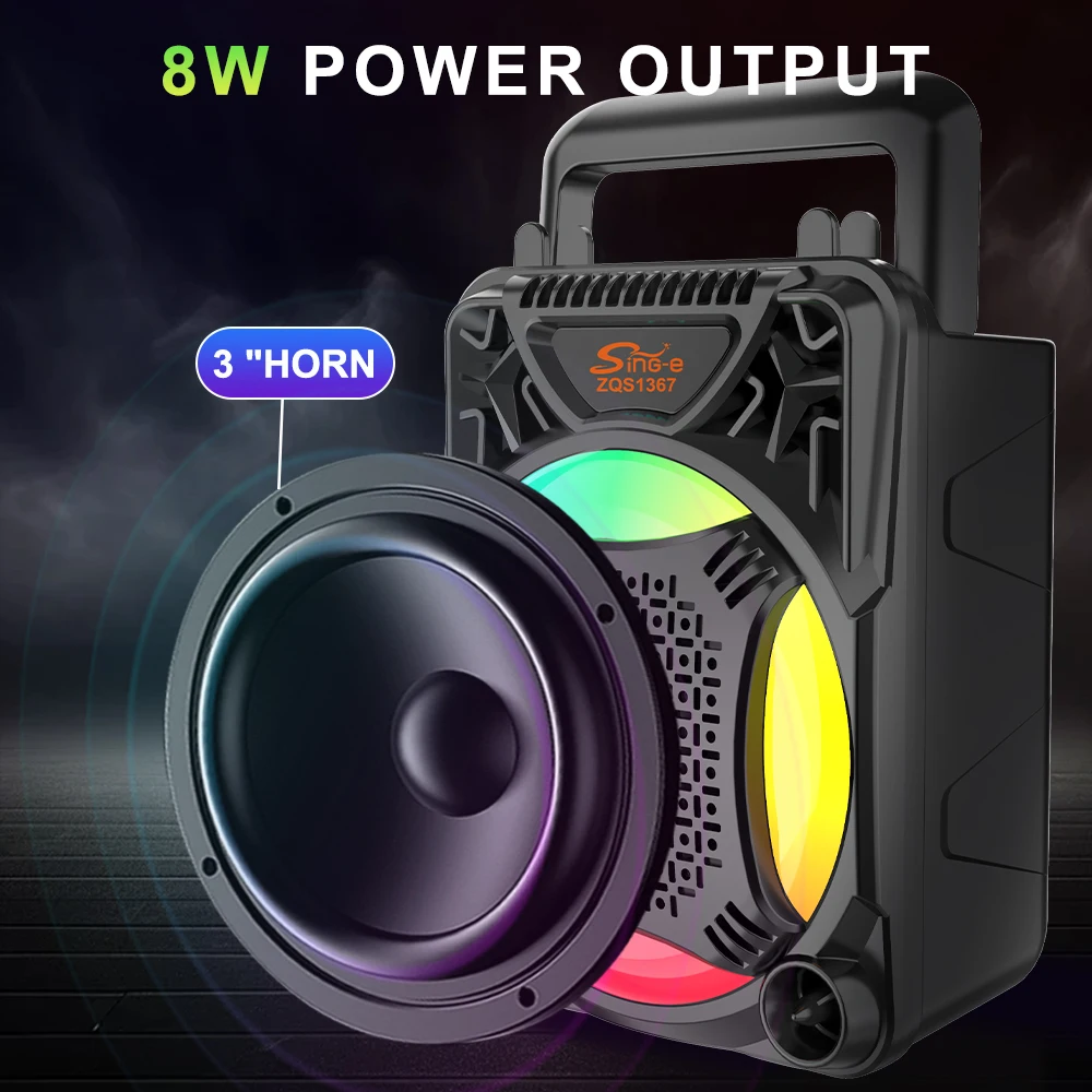 SING-E ZQS1367 Taşınabilir Kablosuz 5.0 HiFi Subwoofer Hoparlör