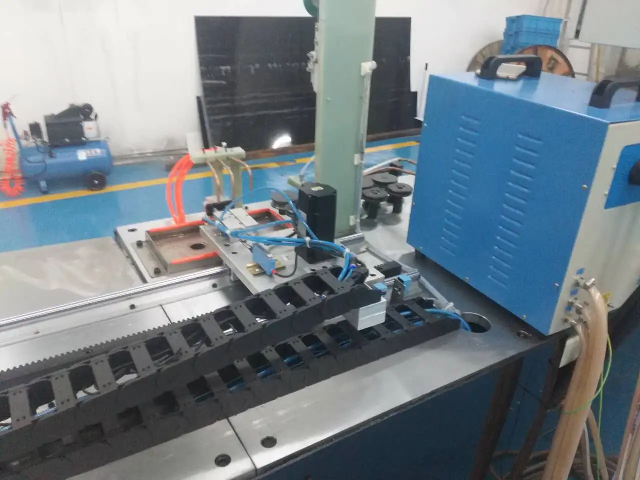 BOBO Machine high frequency connecting capillary tube to copper tube shown in a detail photo for this news article
