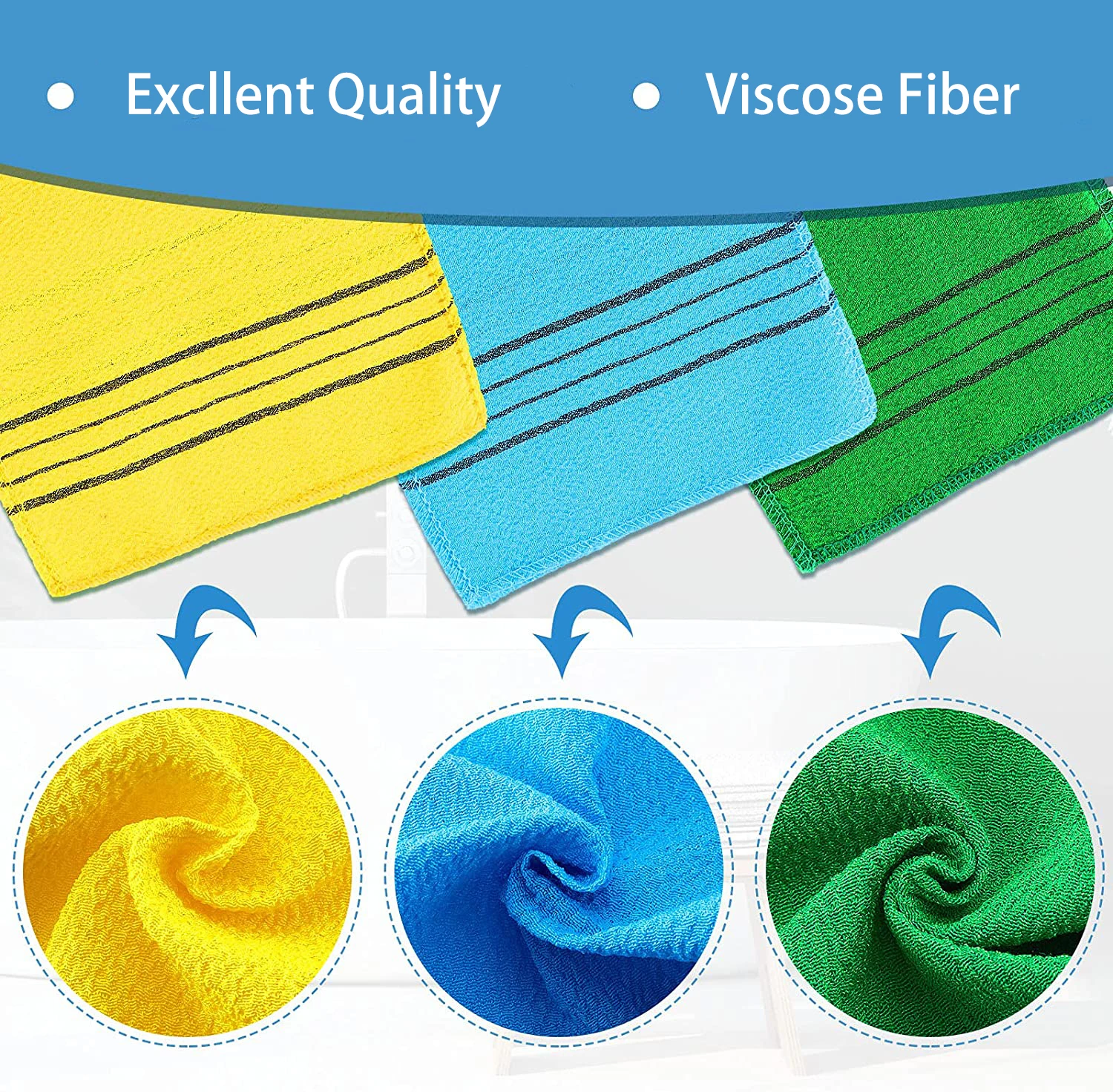 Quickly Delivery Korean Exfoliating Mitt Large Size Back and Body Exfoliating Washcloth for Removing Dry