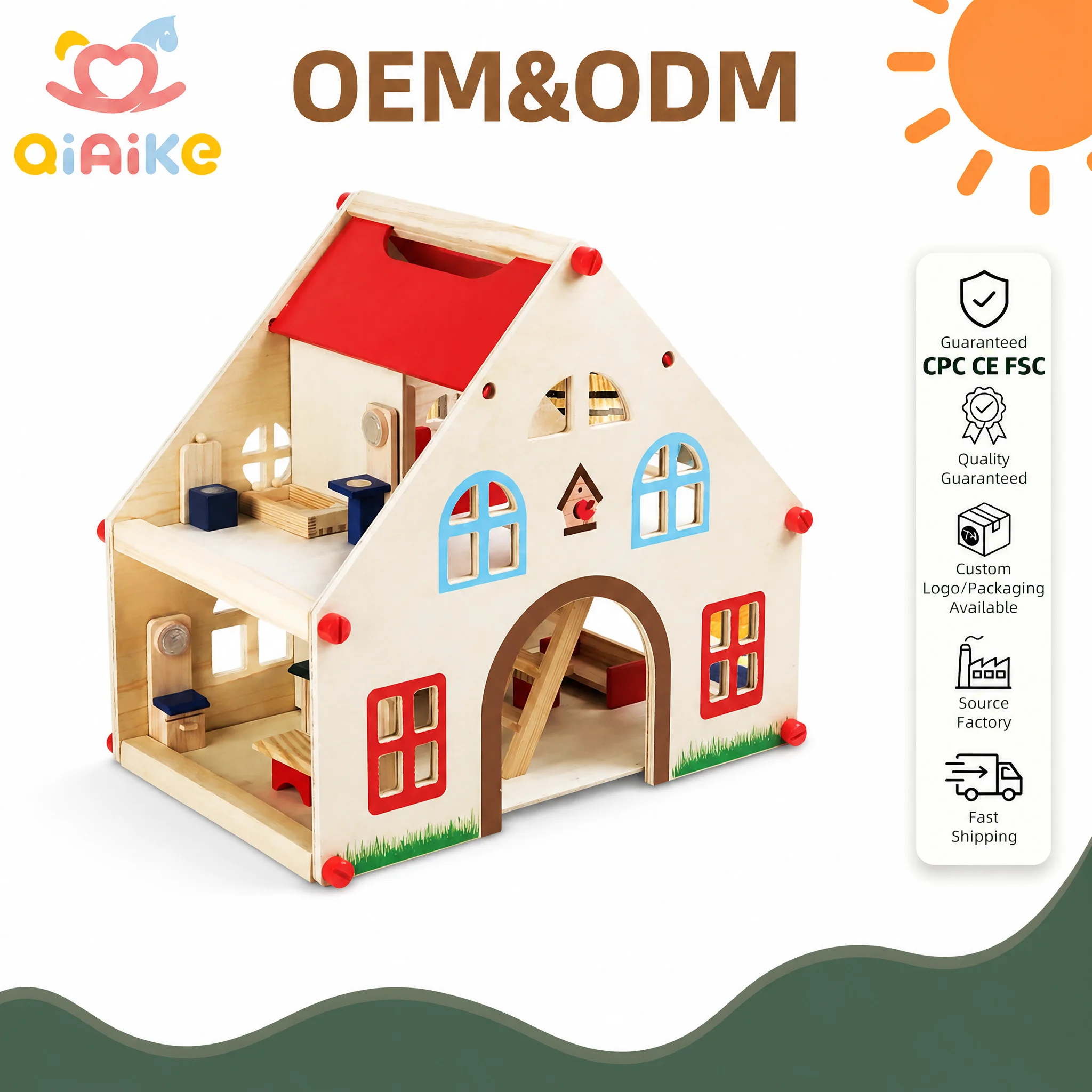 Paket Rumah Boneka Kayu Mini untuk Dirakit Sendiri secara Grosir – Rumah Boneka Kayu dengan Aksesori Perabotan dan Mainan Berpura-pura, Hadiah untuk Anak Perempuan