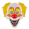 Horror Clown Mask with Red Nose and Yellow Hair