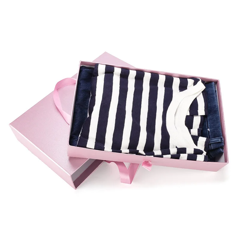 Custom Pink Drawer Box with Ribbon High Quality Logo Customized Delicate Eco Friendly manufacture