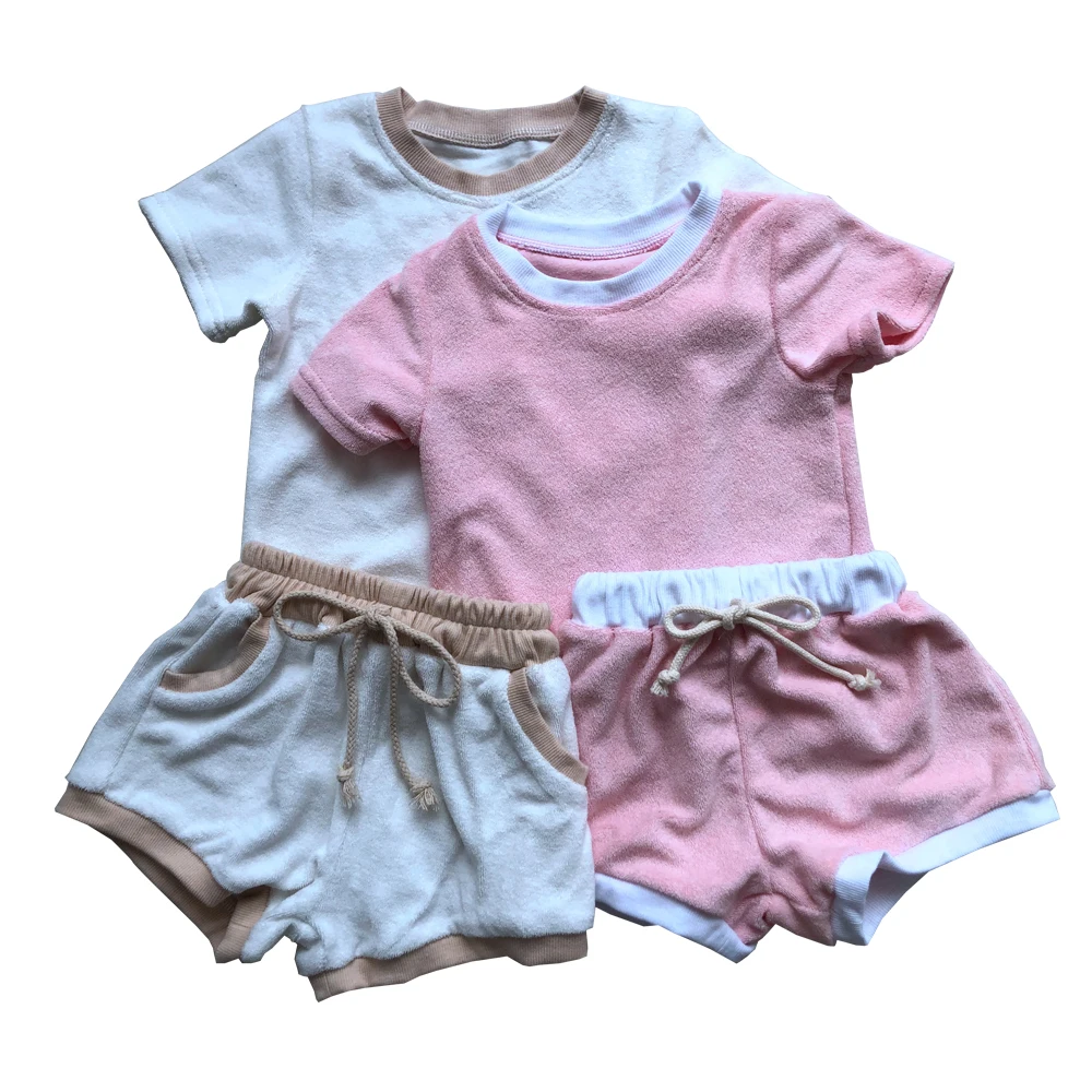  Toddler Boy Girls Fashion Solid Soft Shorts Outfit Set