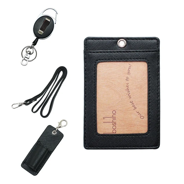 Personalised Leather ID Card Holder With Lanyard