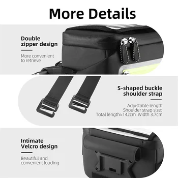 Borsa Manubrio Bici West Biking Impermeabile 1L Con Bande Riflettenti - Nera