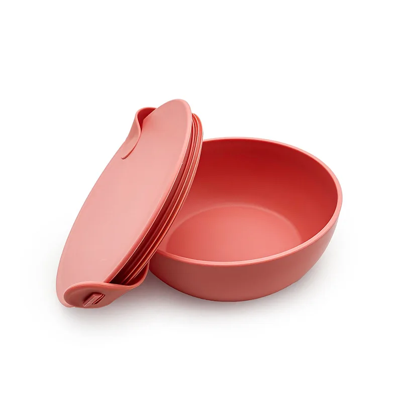 Portable Round Silicone Bento Meal Box Heatable New Sealed Lunch Container for Fresh-Keeping Portable Storage supplier