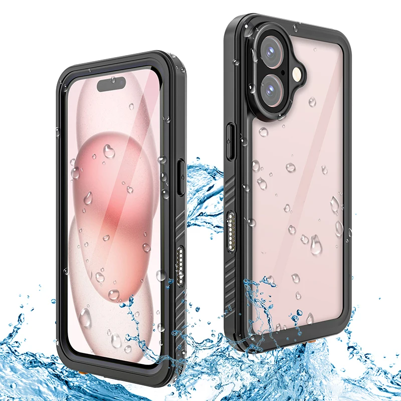 IP68 waterdichte TPU-hoes voor iPhone en 16 Plus, inclusief draagkoord._voghion.com