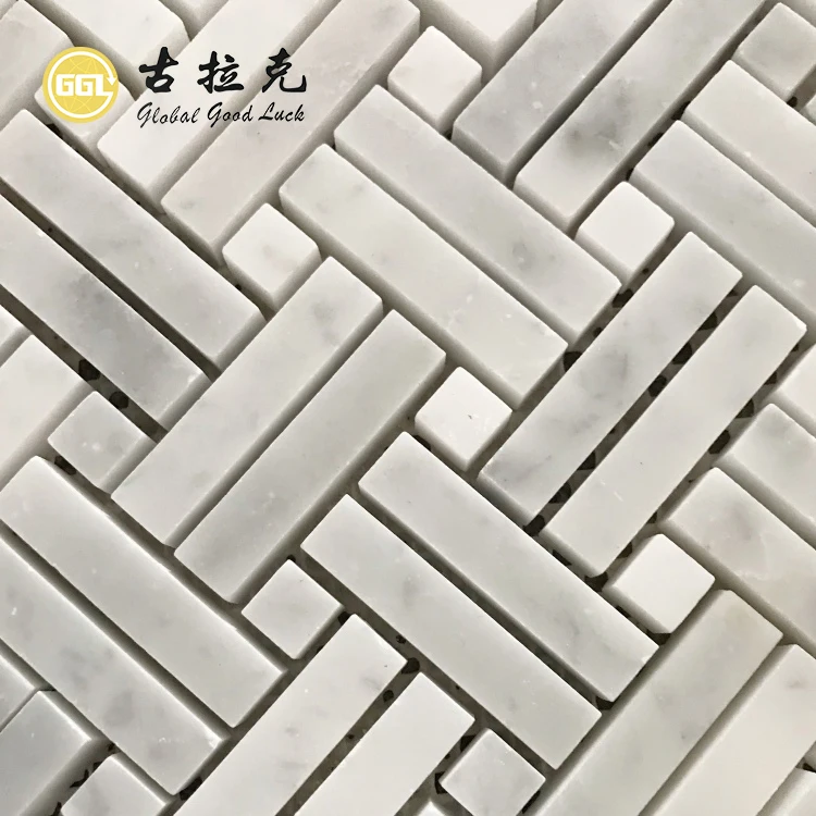 Carrara White Basketweave Mosaic Tile For Wall Floor Kitchen Backsplash