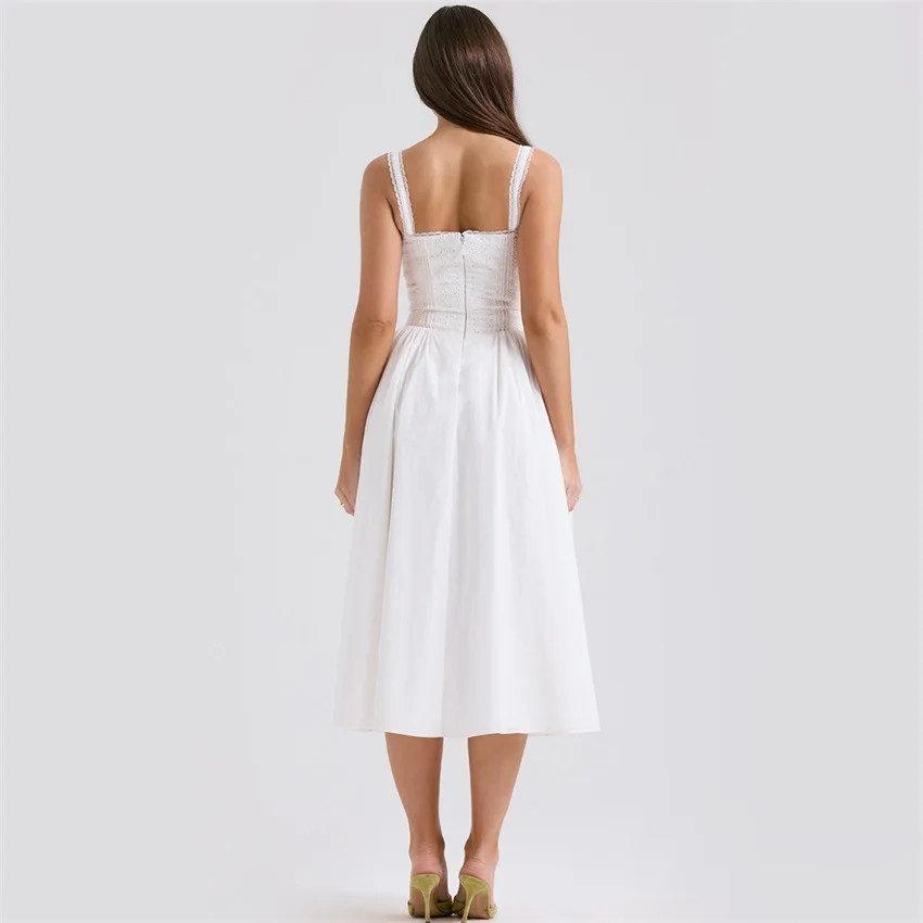 lace detailing dress Aleda Sheer Lace Detail Strapless Maxi Dress Black main image 1
