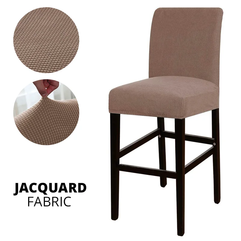 Жаккардовый чехол для барного стула с короткой спинкой обеденного эластичный из спандекса стульев банкетов
