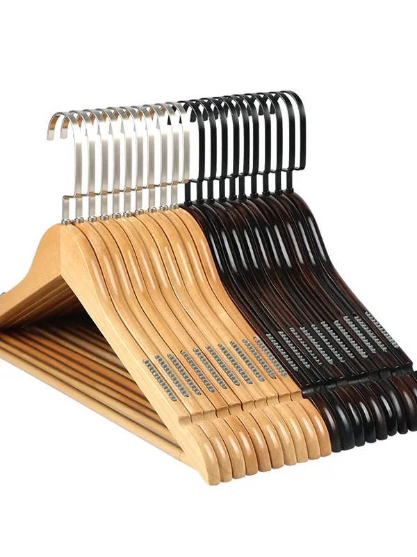 High Quality Wholesale Custom Clothes Hanger Dark Wood Hangers For