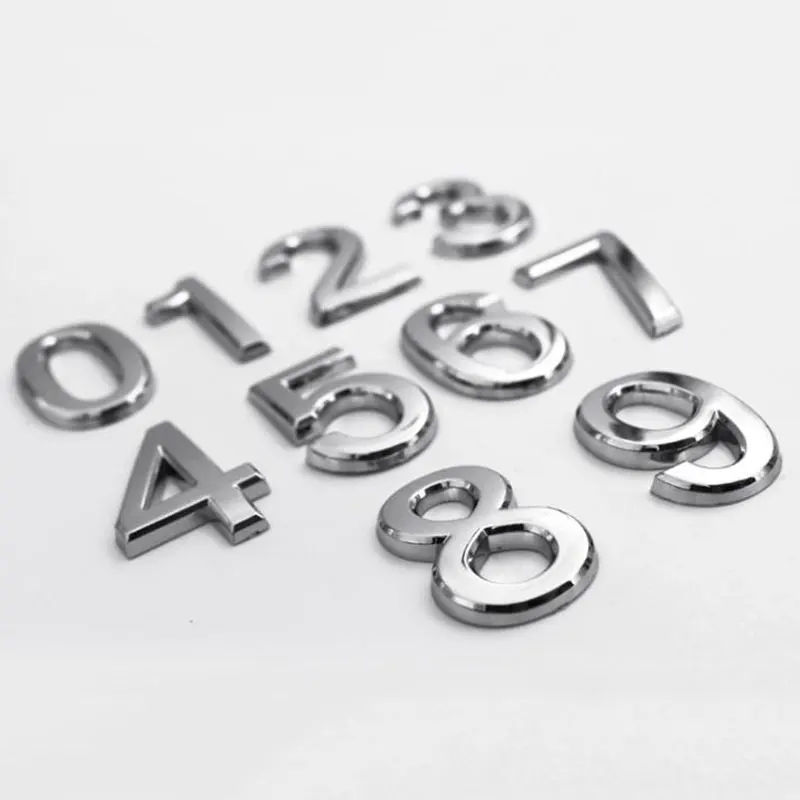 NewL Metalen letters voor auto, brievenbus, huis, stickers, embleem, naamkaart e.d., set kleine letters, zilver