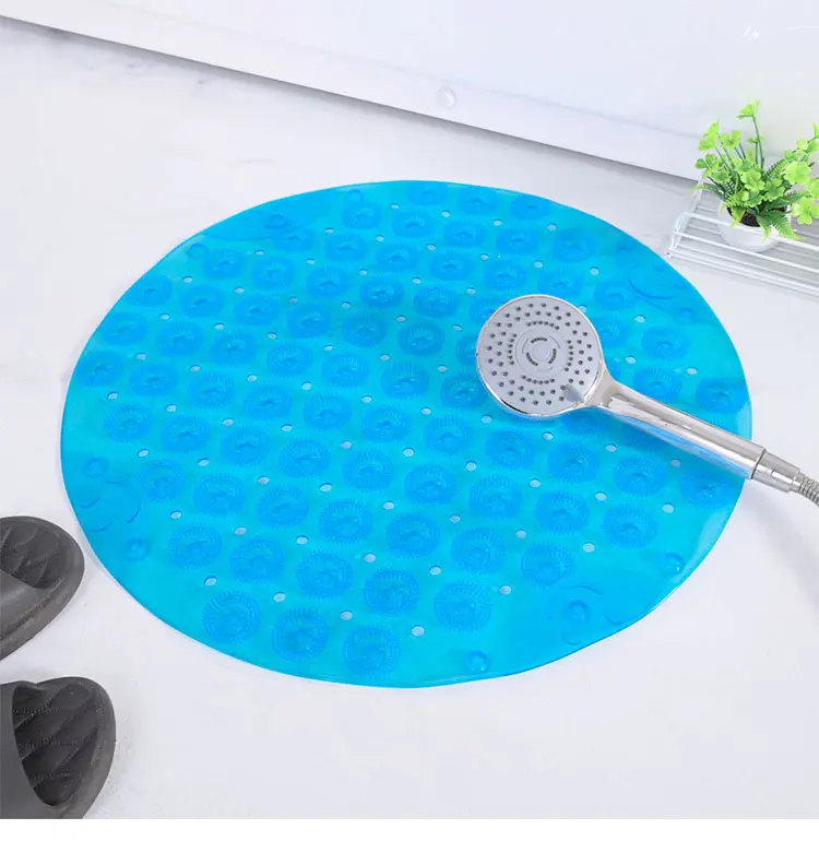 Non-slip Round Bathroom Mat Safety Shower Bath Mat Plastic Massage Pad Bathroom Carpet Floor Drainage Suction cup Bath Mat manufacture