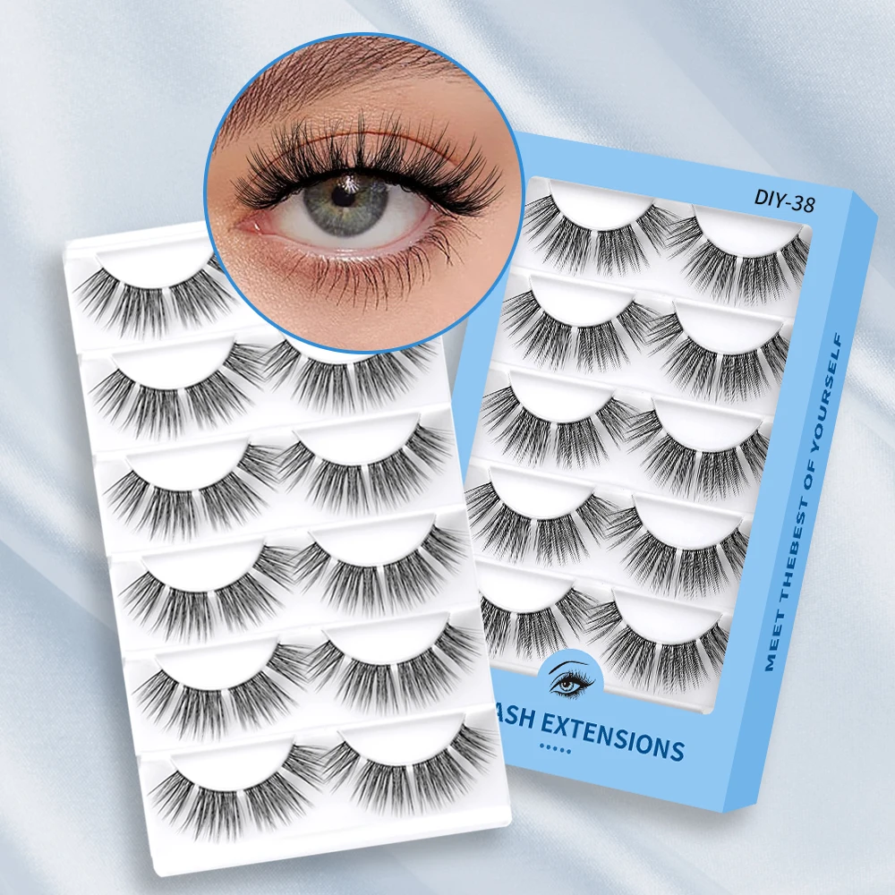 Eyelash Cluster Pre Glued Eye Lash Strips Box Packaging Cut Into Cluster Pre CutGlued Strip Lashes Kit