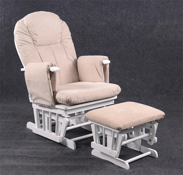 Lovely Popular OEM Breastfeeding Nursing Rocking Glider Chair with Grey  Cushions