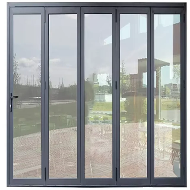 All-aluminum Folding Glass Doors, Available in Manual or Electric Operation,Featuring a Wide Viewing Area and Ultra-narrow Frame
