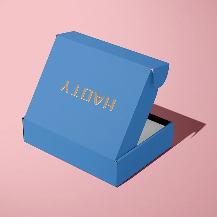 White square Cardboard Custom Wig Packaging Box Rose Gold logo