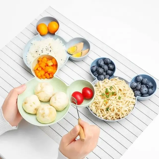 Cute Creative Divided Children and Baby's Electric Plate Modern Household Dinnerware for Breakfast and Dinner