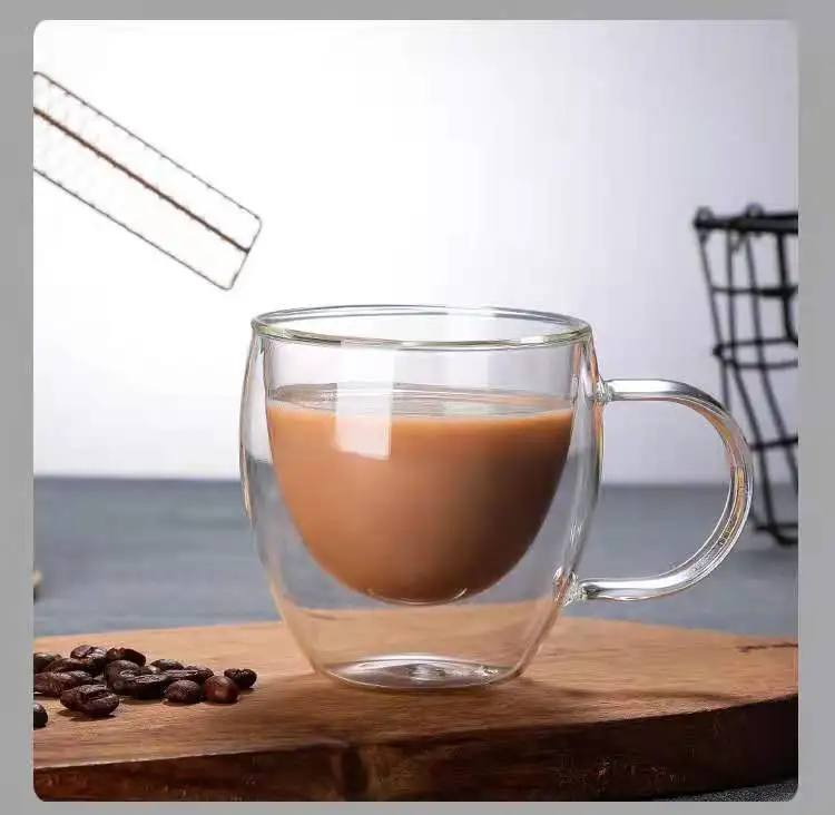 Креативные прозрачные стаканы 250 мл 350 кофейная кружка подарок чашка для чая пива прозрачная в форме сердца стеклянные кружки с двойными стенками