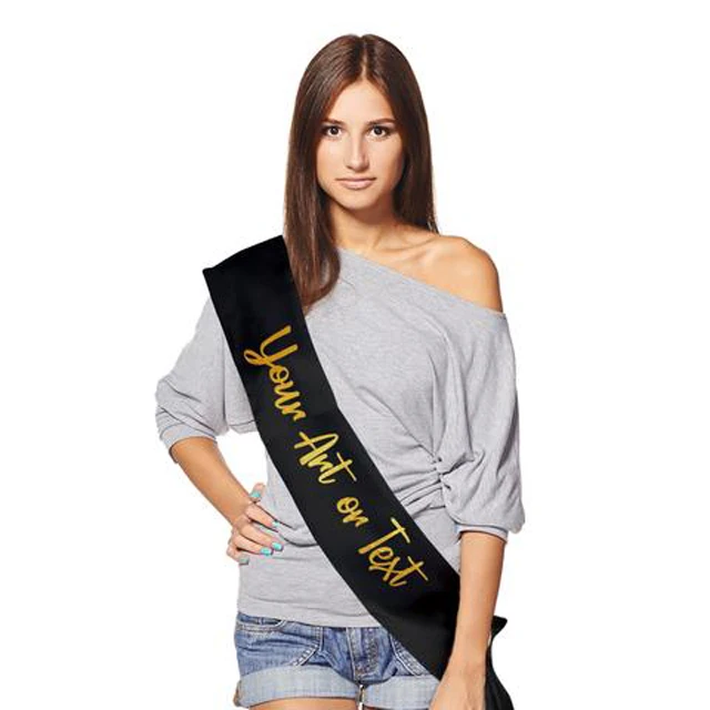 Custom Printed Bride to Be Happy Birthday Girl Pageant Satin Ribbon Sash