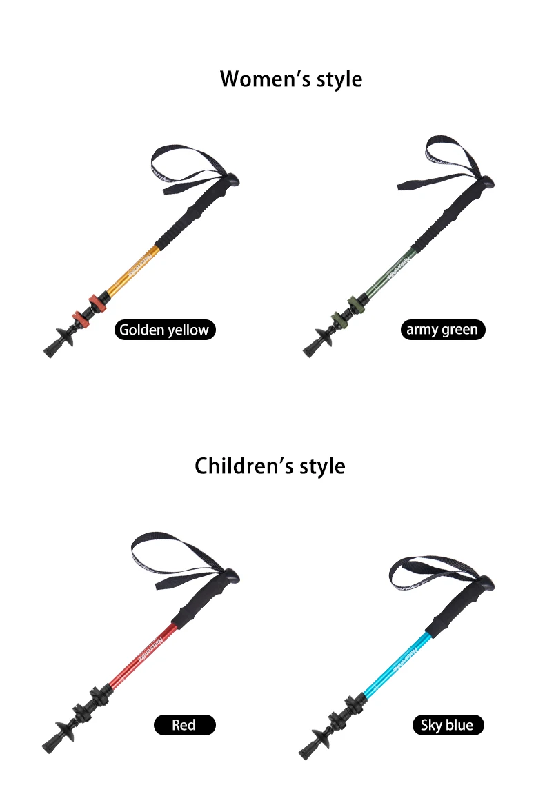 Naturehike St01 6061 Alpenstock Walking Stick Aluminum Alloy Telescopic