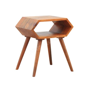 Modern Solid Wood Wonderful Hexagonal Shape Side Table For Living Room ...