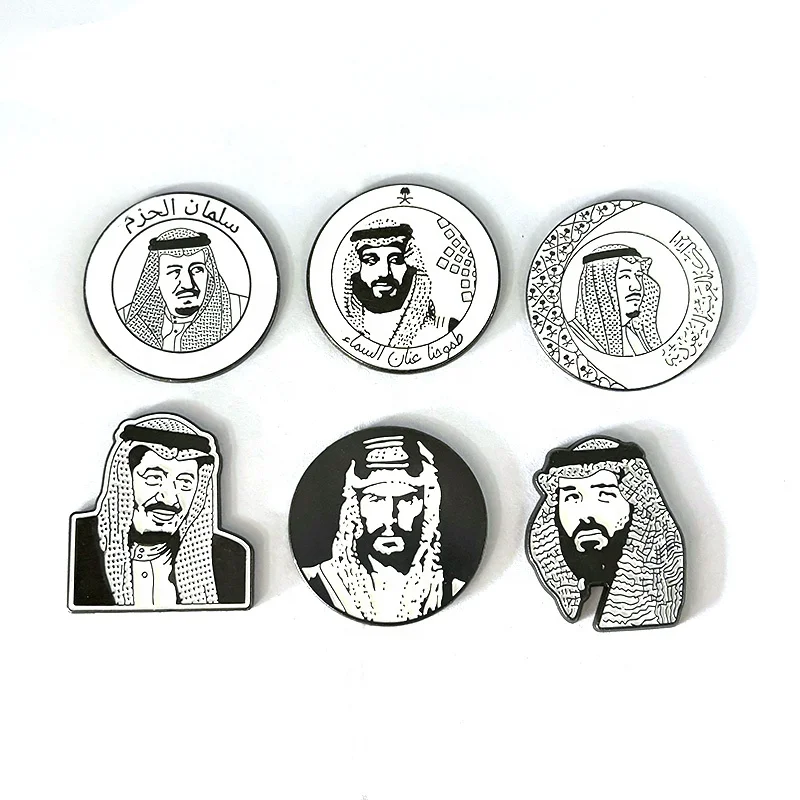 卸売高品質サウジアラビア王と王子バッジナショナルデーピン
