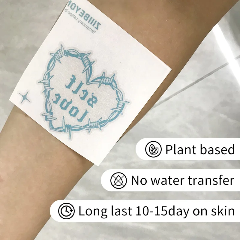 Inkbox Mini Factory Supply Cheap Arm Tato Kits Temporary Tatuajes Plant Based Cyan Tattoo Body Stickers Herbal Sticker Tattoo