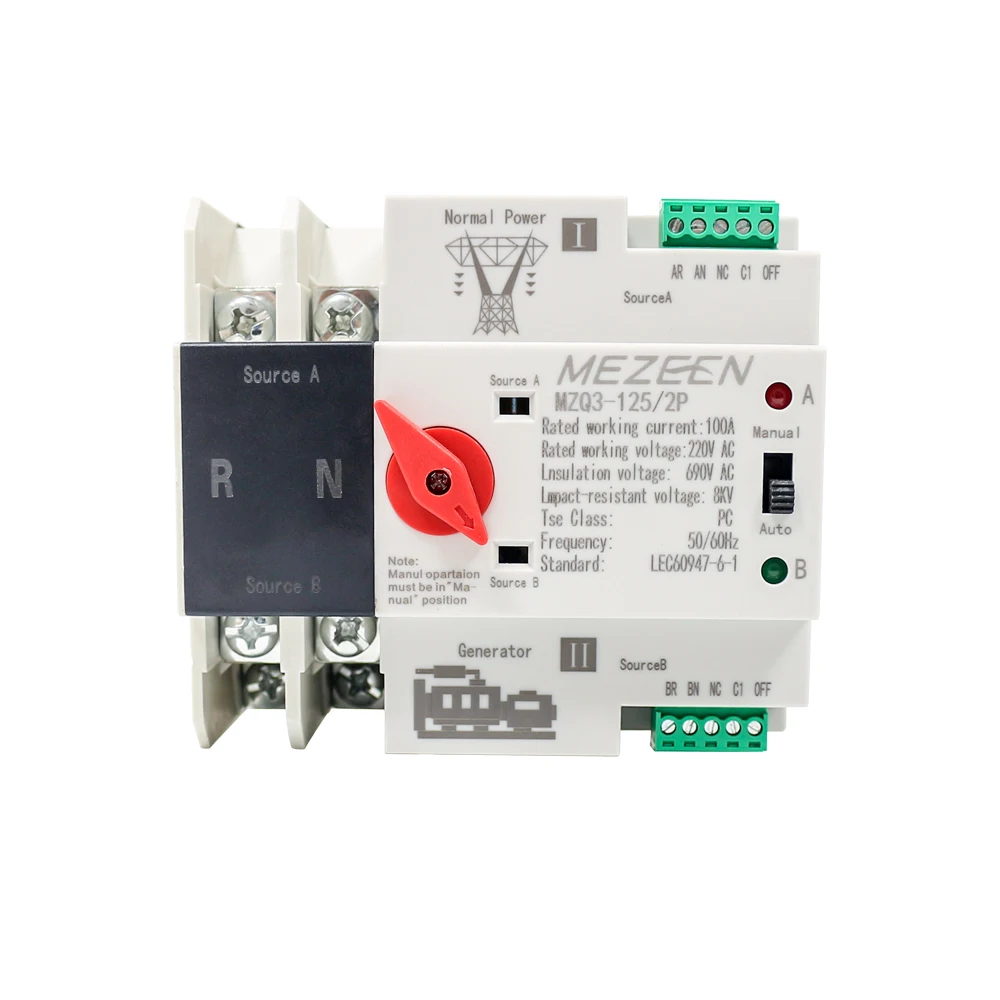 Rack Mount Static Power Transfer Switch 4P 650A Ongrid Solar Transfer Switch ATS Changeover Switch