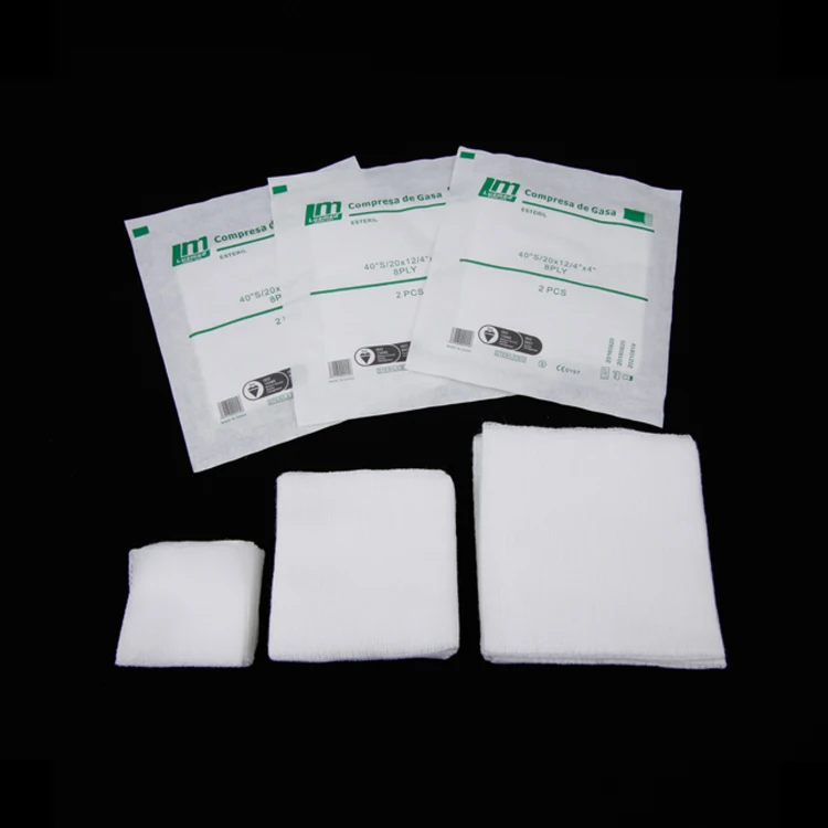 Customized cotton medical sterile or non-sterile gauze swabs