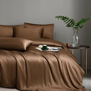 Wholesale 100% Bamboo Fiber Duvet Cover and Bed Sheet Set Flat Bedding for Summer with Fitted Sheets