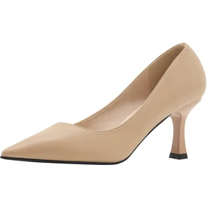 Nude Microfiber Pointed Toe Stiletto Heels, 5CM/7CM Heel Slip-On Pumps for Summer