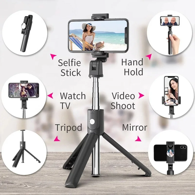 K10 Wireless Remote Ponsel Monopod Selfie Stick Tripod Dudukan Ponsel