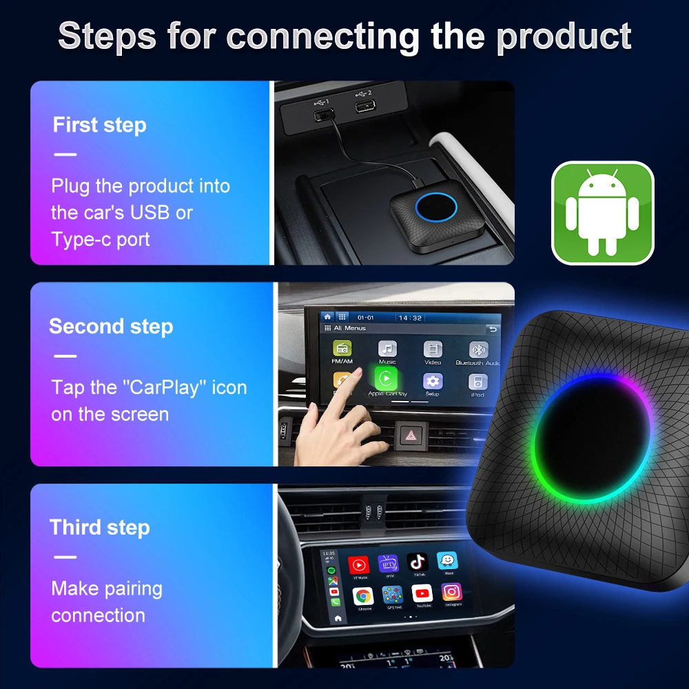 Carlinkit Cpc200 Tbox Ambient 64Gb 128GB up to 512Gb Android 13
