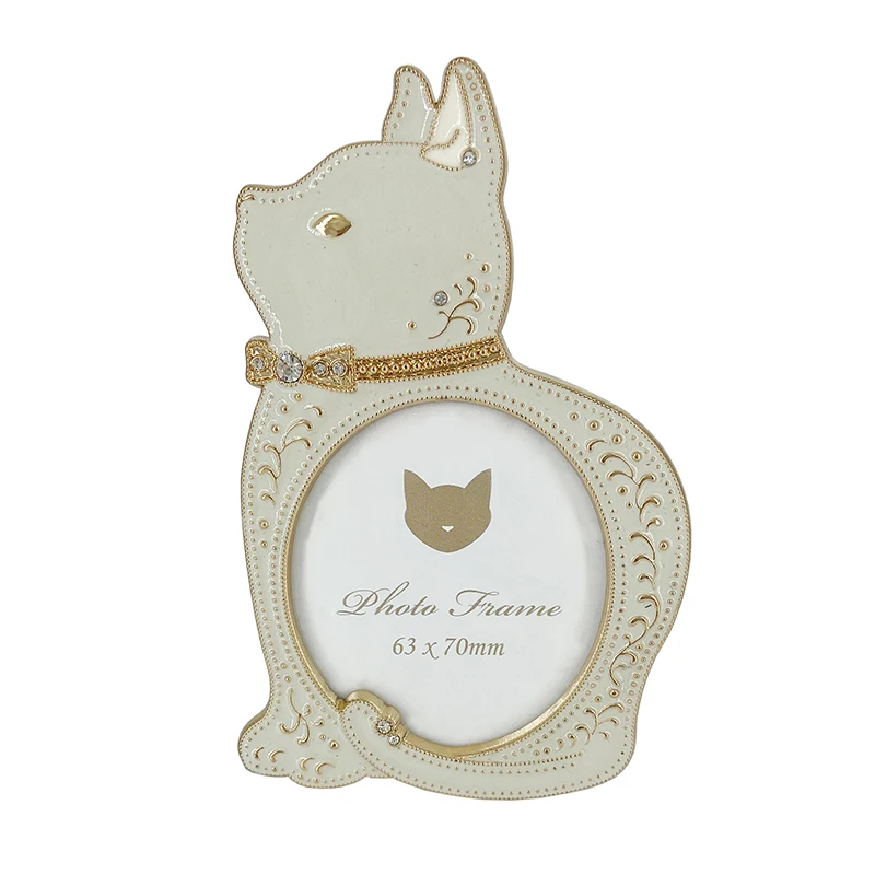 Cat Shape Photo Frames  Enamel Zinc Alloy Metal Photo Frame for Home Decoration Wedding Gift