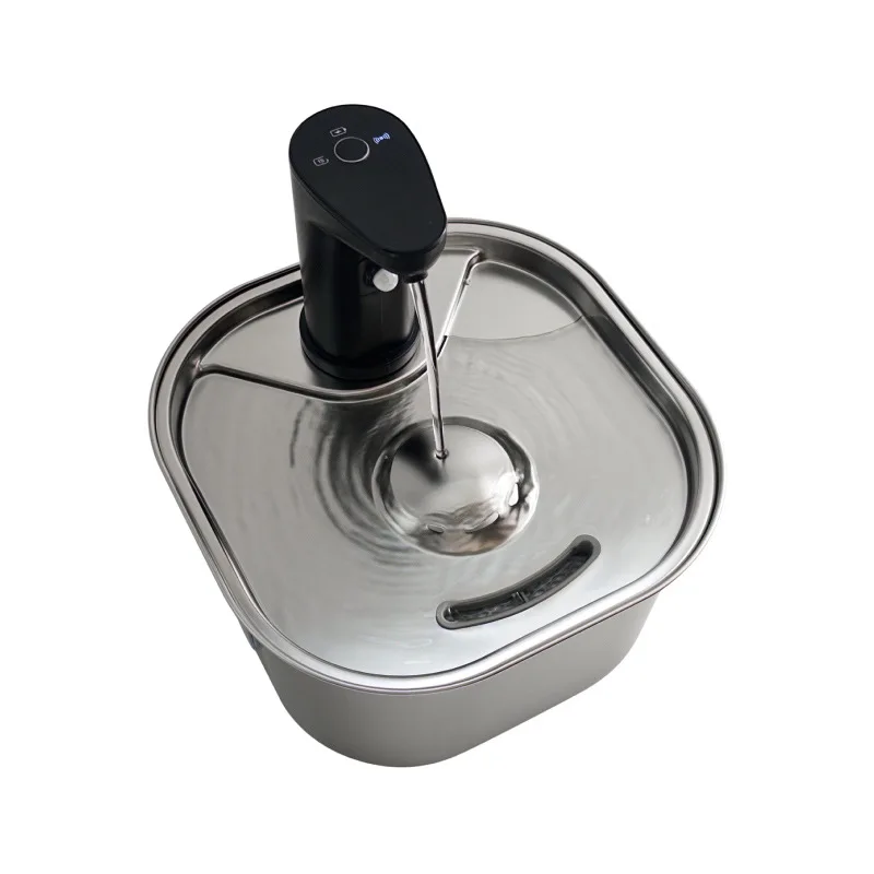 304 Stainless Steel Dogs Cats Water Fountain Smart Motion-sensor Drinking Fountain Wireless 2L Large-capacity Pet Water