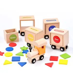2026 Steam Building Blocks Magnetic Train Children Geometric Shape Color Matching Early Montessori Education Toys