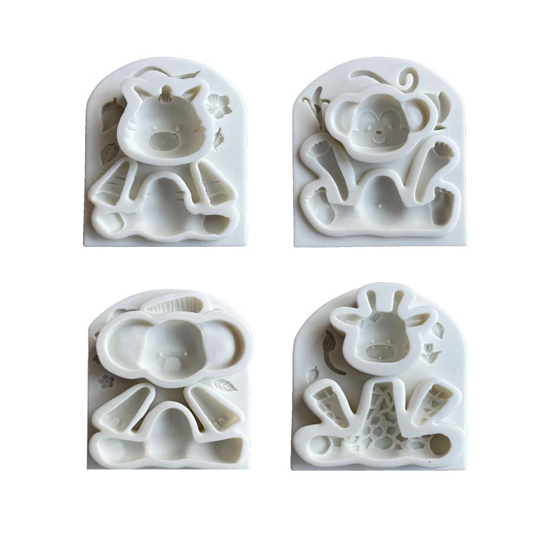 Stampo in silicone a forma di elefante 3D fatto a mano per cioccolato, pasta di zucchero