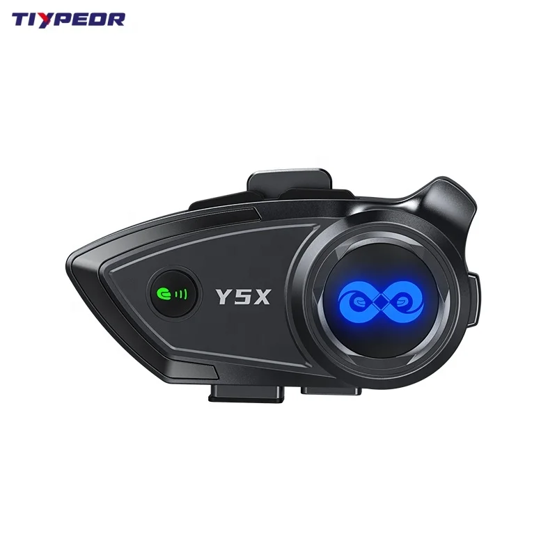 TIYPEOR Motorcycle Helmet Headset 4-Person Intercom Wireless Group Chat System for Motorbike Riders with Noise Cancelling