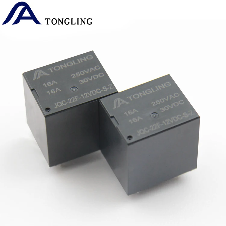 TONGLING JQC-22F 5V 6V 9V 12V 24V 5 Pin Mini Relay 16A 250VAC Load Factory Direct Sale