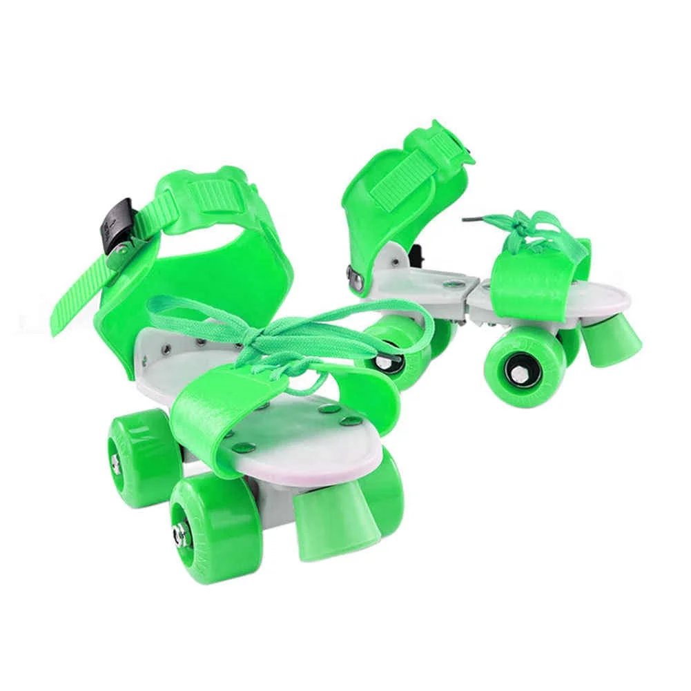 Four Wheel Roller Adjustable Non Slip Wear Resistant Fixed Portable Children Double Row Outdoor Kids Skate Shoes