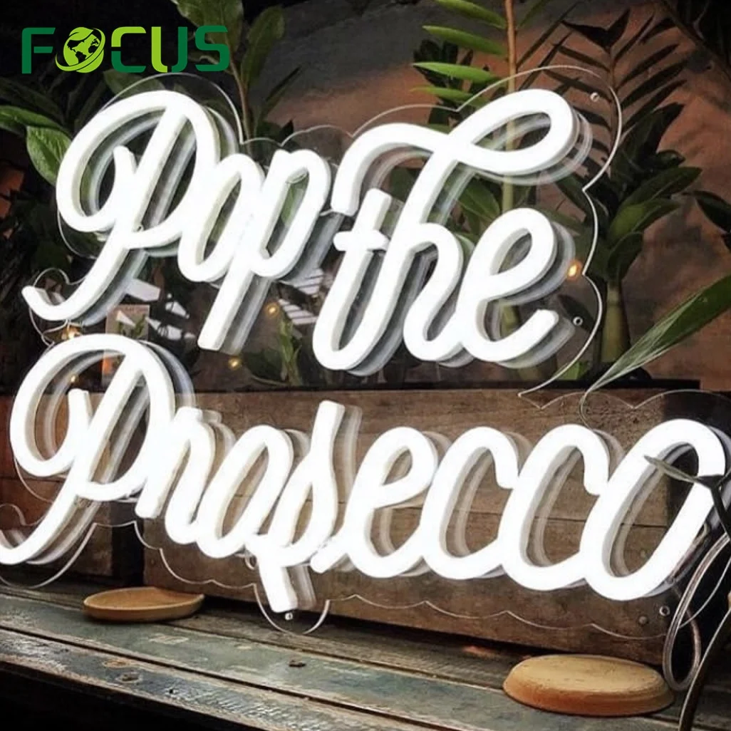 neon prosecco sign